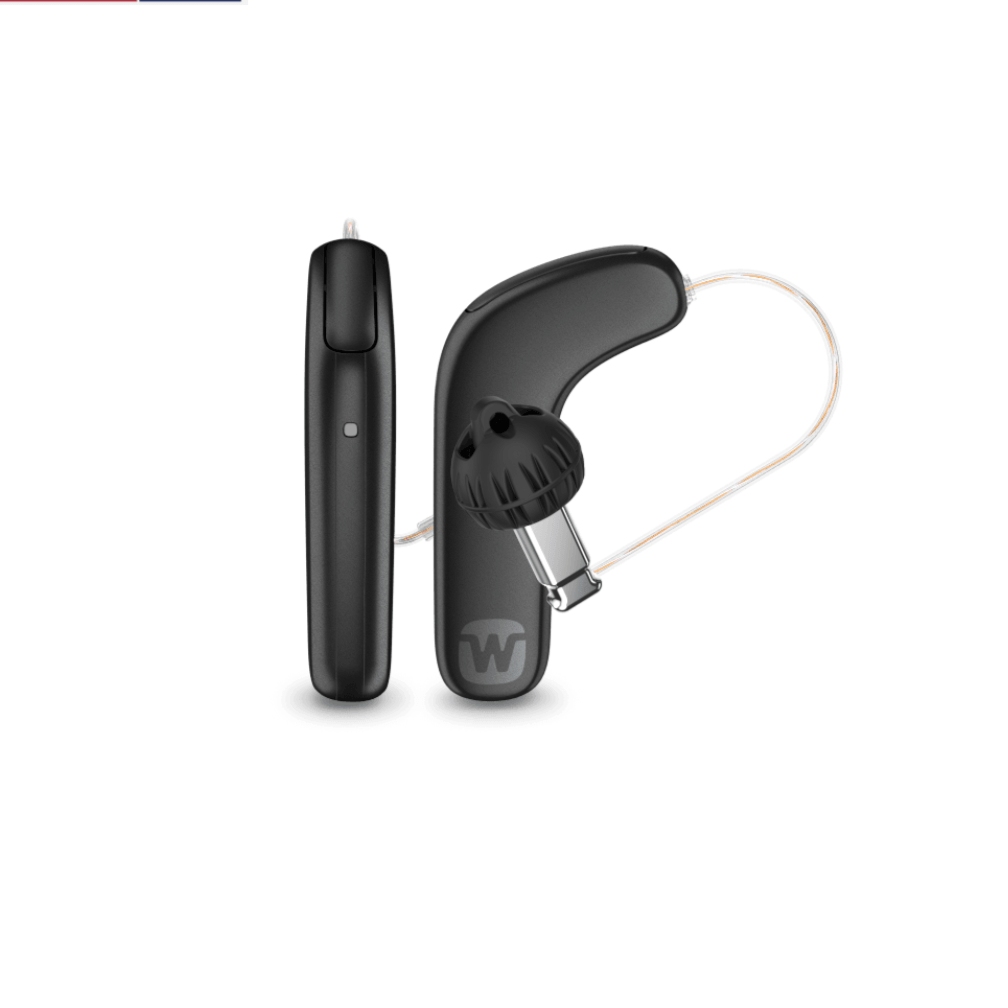 Widex MRRLD 220 Smart RIC Programmable Digital Hearing Aid, Slim Rechargeable Bluetooth Connectivity, 2 Hearing aids with Portable Charger